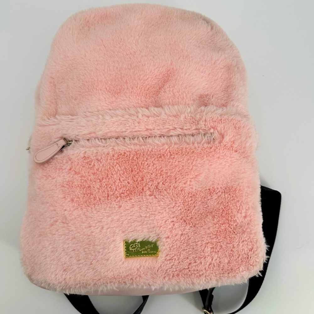 Luv Betsy by Betsy Johnson Pink Rainbow Bunny Hoodie Backpack Soft Plush